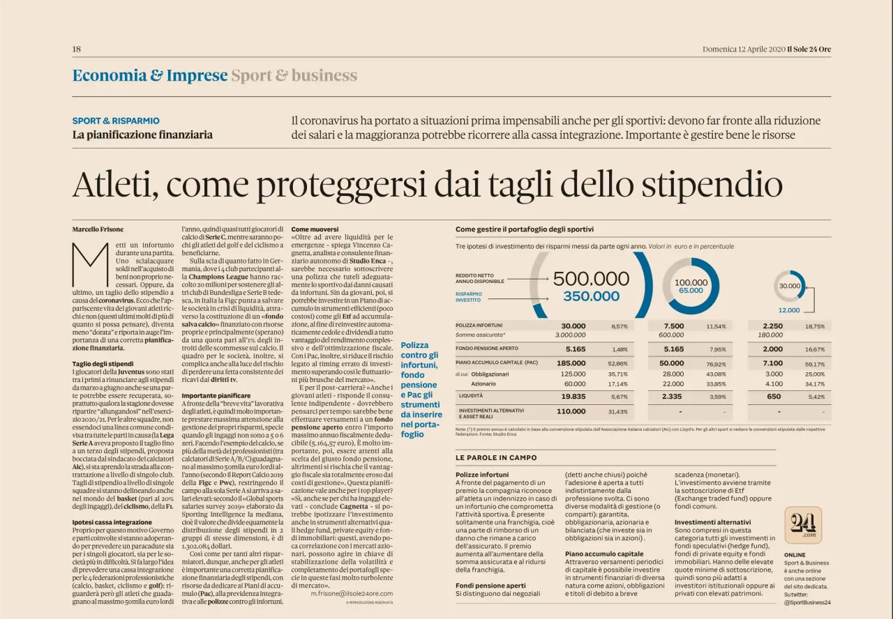 Atleti, come proteggersi dai tagli dello stipendio