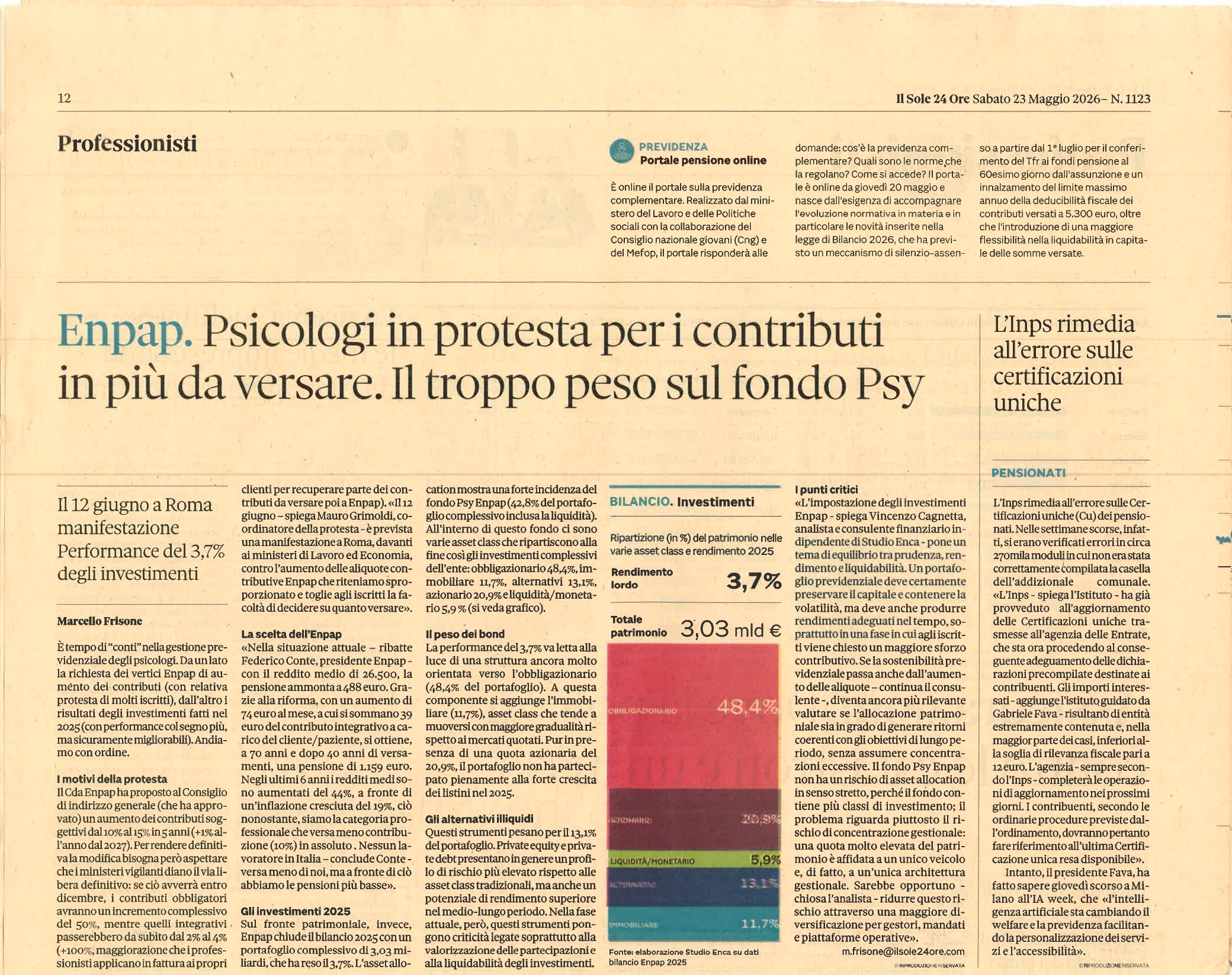 Enpap, psicologi in protesta per i contributi in più da versare